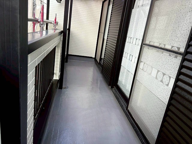 明石市　ベランダの塗装完了